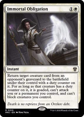 Immortal Obligation card from Commander: Murders at Karlov Manor