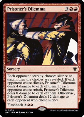 Prisoner's Dilemma card from Commander: Murders at Karlov Manor