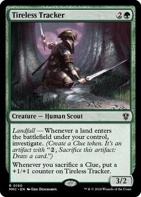 Tireless Tracker card from Commander: Murders at Karlov Manor