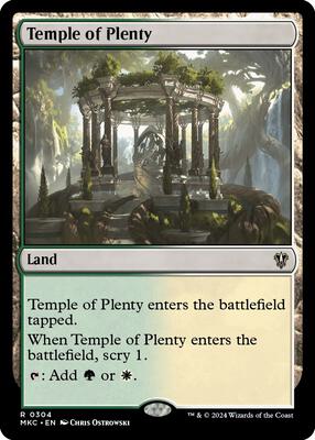 Temple of Plenty card from Commander: Murders at Karlov Manor