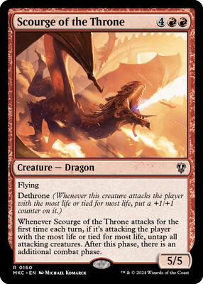 Scourge of the Throne card from Commander: Murders at Karlov Manor