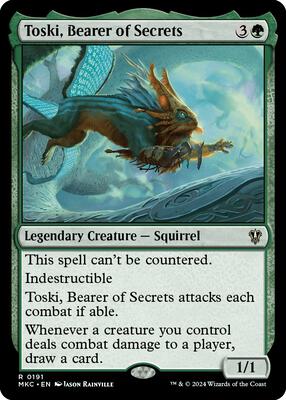 Toski, Bearer of Secrets card from Commander: Murders at Karlov Manor