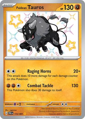 Paldean Tauros - 172/091 card from SV: Paldean Fates
