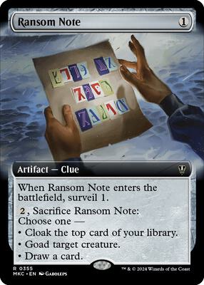 Ransom Note (0355) (Extended Art) card from Commander: Murders at Karlov Manor