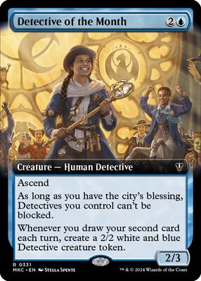 Detective of the Month (Extended Art) card from Commander: Murders at Karlov Manor