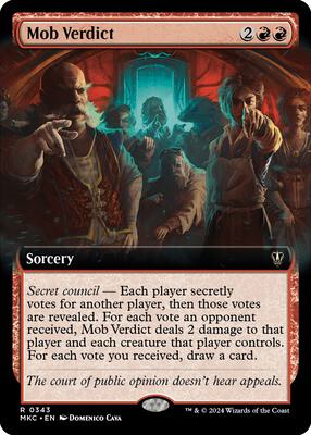 Mob Verdict (Extended Art) card from Commander: Murders at Karlov Manor