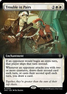 Trouble in Pairs (Extended Art) card from Commander: Murders at Karlov Manor
