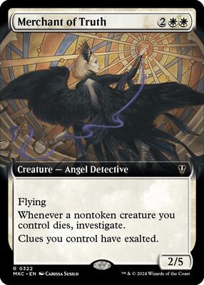 Merchant of Truth (Extended Art) card from Commander: Murders at Karlov Manor