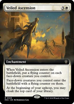 Veiled Ascension (Extended Art) card from Commander: Murders at Karlov Manor