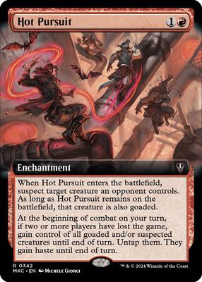 Hot Pursuit (Extended Art) card from Commander: Murders at Karlov Manor