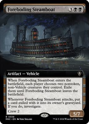 Foreboding Steamboat (Extended Art) card from Commander: Murders at Karlov Manor
