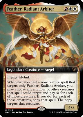 Feather, Radiant Arbiter (Extended Art) card from Commander: Murders at Karlov Manor