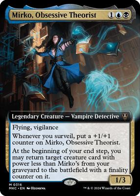 Mirko, Obsessive Theorist (Extended Art) card from Commander: Murders at Karlov Manor