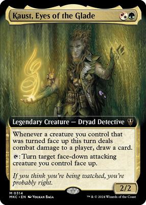 Kaust, Eyes of the Glade (Extended Art) card from Commander: Murders at Karlov Manor