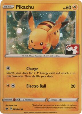 Pikachu - 065/202 (Cosmos Holo) card from League & Championship Cards