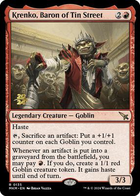 Krenko, Baron of Tin Street card from Prerelease Cards