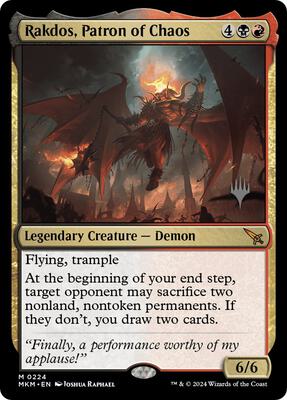 Rakdos, Patron of Chaos card from Promo Pack: Murders at Karlov Manor