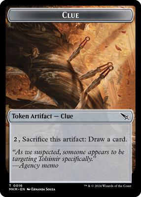 Clue (0016) // A 0043 Double-Sided Token card from Murders at Karlov Manor
