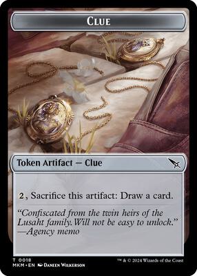 Clue (0018) // A 0045 Double-Sided Token card from Murders at Karlov Manor