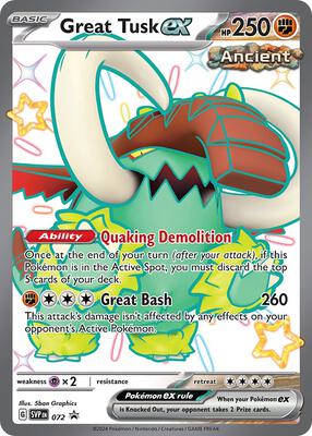 Great Tusk ex - 072 card from SV: Scarlet & Violet Promo Cards