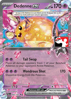 Dedenne ex - 093/193 card from Prize Pack Series Cards