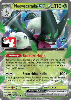 Meowscarada ex - 015/193 card from Prize Pack Series Cards