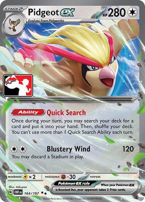 Pidgeot ex - 164/197 card from Prize Pack Series Cards