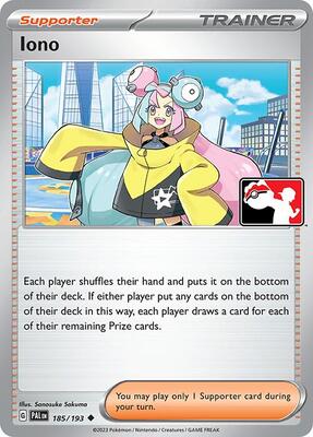 Iono - 185/193 card from Prize Pack Series Cards