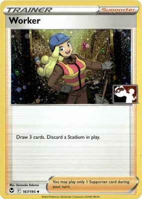 Worker - 167/195 (Cosmos Holo) card from Prize Pack Series Cards