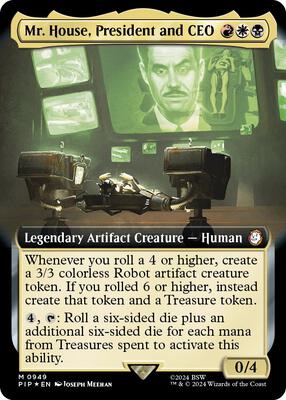 Mr. House, President and CEO (Extended Art) (Surge Foil) card from Universes Beyond: Fallout