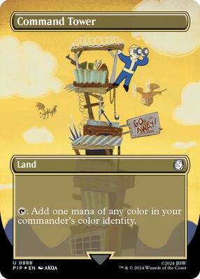 Command Tower (Borderless) (Surge Foil) card from Universes Beyond: Fallout