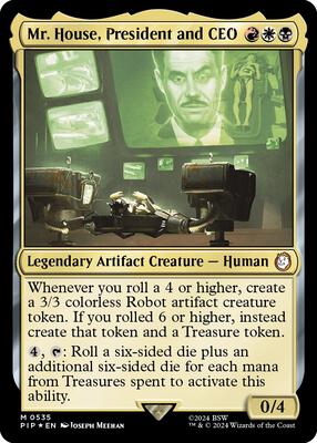 Mr. House, President and CEO (Surge Foil) card from Universes Beyond: Fallout