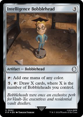 Intelligence Bobblehead (Surge Foil) card from Universes Beyond: Fallout