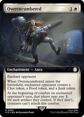 Overencumbered (Extended Art) (Surge Foil) card from Universes Beyond: Fallout