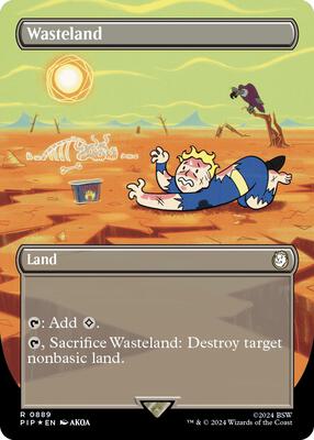 Wasteland (Borderless) (Surge Foil) card from Universes Beyond: Fallout