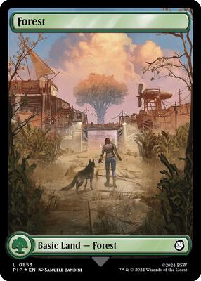 Forest (0853) (Surge Foil) card from Universes Beyond: Fallout