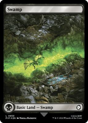 Swamp (0850) (Surge Foil) card from Universes Beyond: Fallout
