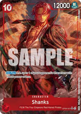 Shanks (Alternate Art) card from Wings of the Captain