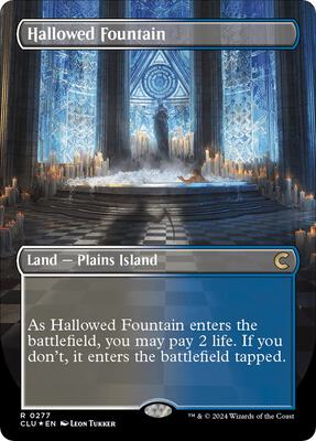 Hallowed Fountain (Borderless) card from Ravnica: Clue Edition