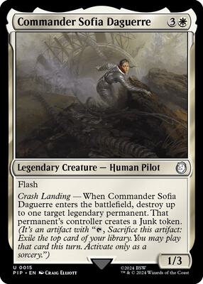 Commander Sofia Daguerre card from Universes Beyond: Fallout