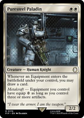 Puresteel Paladin card from Universes Beyond: Fallout