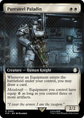 Puresteel Paladin (Extended Art) card from Universes Beyond: Fallout