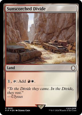 Sunscorched Divide (Surge Foil) card from Universes Beyond: Fallout