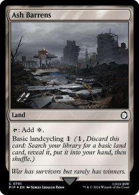Ash Barrens (Surge Foil) card from Universes Beyond: Fallout