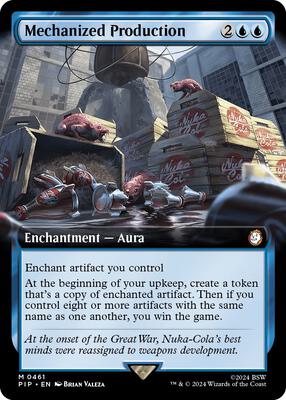 Mechanized Production (Extended Art) card from Universes Beyond: Fallout
