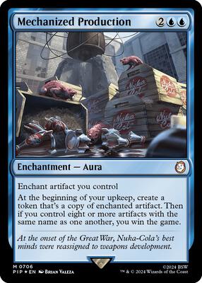 Mechanized Production (Surge Foil) card from Universes Beyond: Fallout