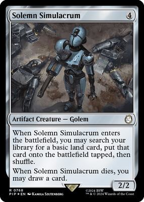 Solemn Simulacrum (Surge Foil) card from Universes Beyond: Fallout