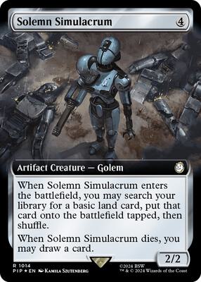 Solemn Simulacrum (Extended Art) (Surge Foil) card from Universes Beyond: Fallout