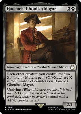 Hancock, Ghoulish Mayor card from Universes Beyond: Fallout