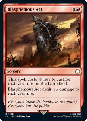 Blasphemous Act card from Universes Beyond: Fallout